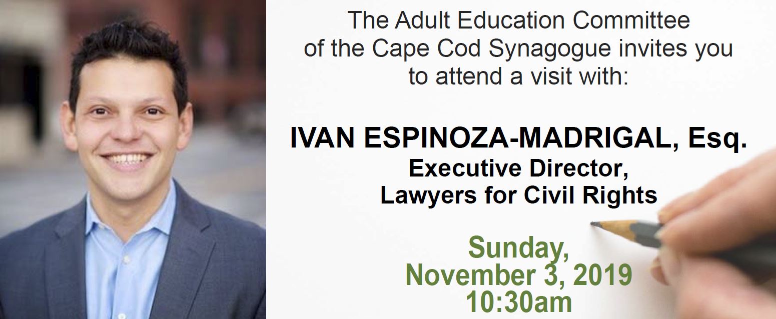Ivan Espinoza-Madrigal to visit Cape Cod Synagogue November 3, 2019
