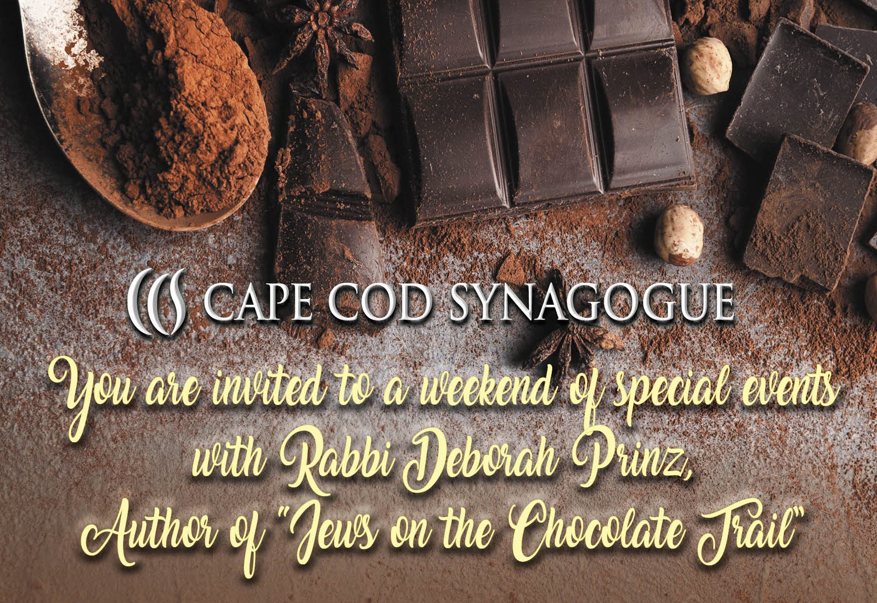 Jews on the Chocolate Trail-A weekend of special events April 3 and 4, 2020